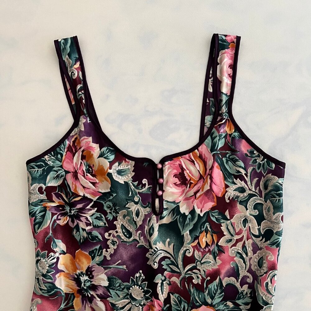 Expressions California Dynasty Colorful Floral Slip Dress - Picture 3 of 6